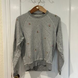 THE GREAT. Heather Gray Knit Top